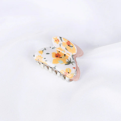 Acrylic Floral Sweet Small Hair Claw Clips Women Girls Plastic Print Crab Barrettes Clips Hair Clamps Hairpins Hair Accessories gogodiggity