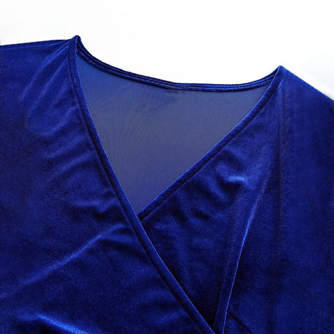 Women's Fashion Solid Color Velvet Long-sleeved Top gogodiggity