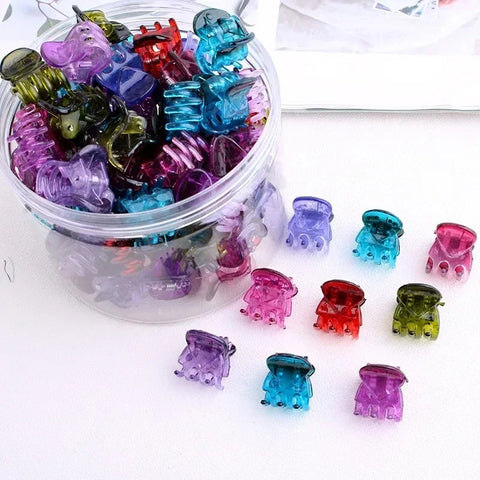 10-60Pcs Hair Claw Clips for Women1.5cm Small Black Brown Transparent Plastic Mini Claws Kids Hair Styling Fashion Accessories gogodiggity