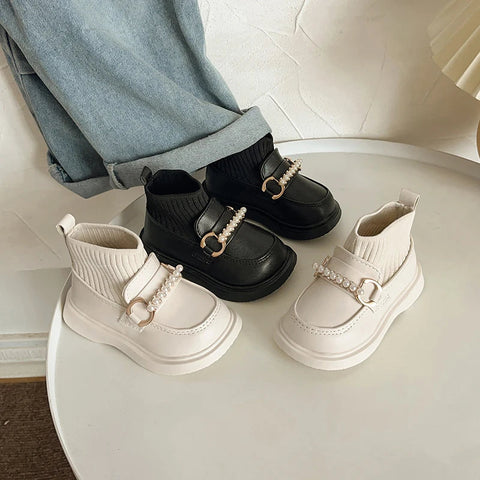 Winter Warm Princess Shoes for Little Girls Baby Cotton Socks Boots Children Short Boots Toddler Baby Girls Leather Shoe 15-25 gogodiggity