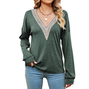 Women's Fashion Color Contrast Loose-fitting T-shirt Top gogodiggity