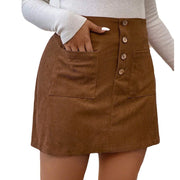 Women's A- Line Skirt With Pockets Corduroy Skirt gogodiggity
