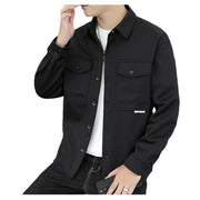 Twill Knitted Lapel Shirt Jacket Coat gogodiggity