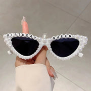 Cat Eye Design Gift Shades Shiny Pearl Decor Pink Present Glasses for Women's Birthday Party Favor Ladies Props Frame gogodiggity