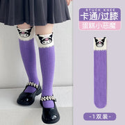 Girls Children Spring Over The Knee Stockings Kawaii Kuromi My Melody Cinnamoroll Pochacco Autumn Winter Cotton Mid-calf Socks gogodiggity