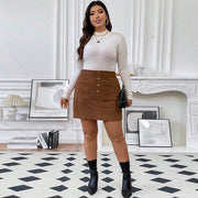 Women's A- Line Skirt With Pockets Corduroy Skirt gogodiggity