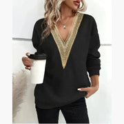 Women's Fashion Color Contrast Loose-fitting T-shirt Top gogodiggity