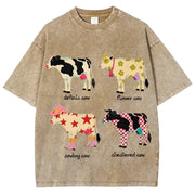 Men's And Women's Cute Cow Print T-shirt gogodiggity