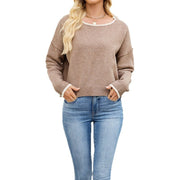 Round Neck Multicolor Knitwear Loose Sweater gogodiggity