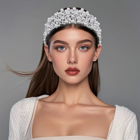 Wedding Bridal Pearl Headband Bride Hair Accessories Elegant Headpiece Women Hair Band Jewelry Party Hairwear gogodiggity