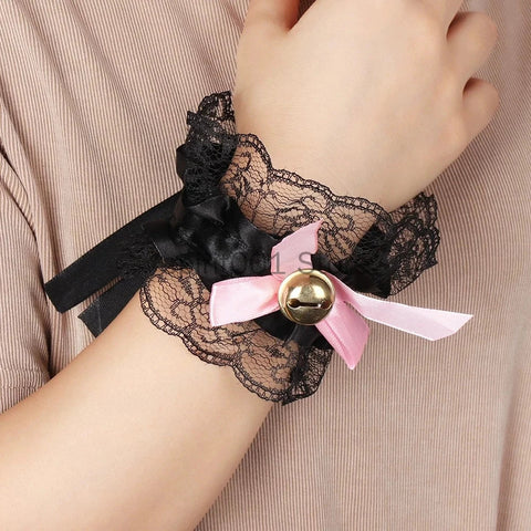 Womens Halloween Maid Lace Cat Ear Headband Hair Accessories Cat Ear Headband Long Tassel Japanese Animation Cosplay Accessories gogodiggity