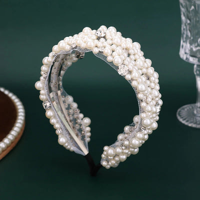 Wedding Bridal Pearl Headband Bride Hair Accessories Elegant Headpiece Women Hair Band Jewelry Party Hairwear gogodiggity