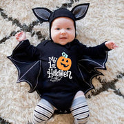 New Baby Halloween Long-sleeved Jumpsuit Pumpkin Letter Halloween Baby Jumpsuits Triangle Rompers gogodiggity