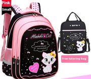 Kids School Cute Cat Print Backpack gogodiggity
