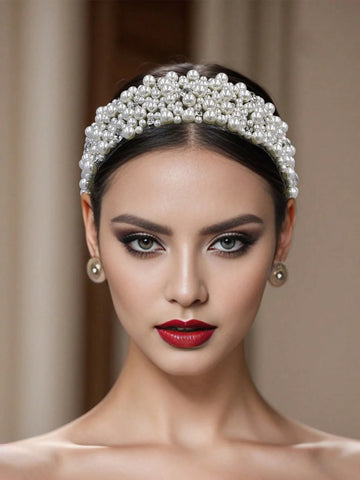 Wedding Bridal Pearl Headband Bride Hair Accessories Elegant Headpiece Women Hair Band Jewelry Party Hairwear gogodiggity