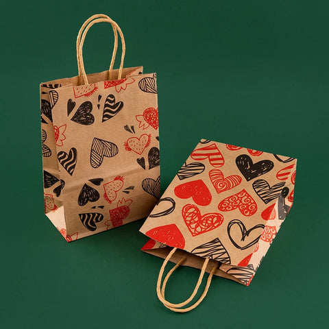 StoBag, Valentine's Day Kraft Paper Gift Bags, for wedding, Reusable, Perfect for Romantic Gifts and Special Occasions, 12/30 gogodiggity