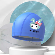 Girls Swimming Cap Cartoon Cute Waterproof High Elastic Ear Protection Swimming Hat for Children Boys Kids Swimming Accessories gogodiggity