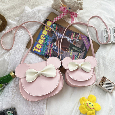 Cute And Adorable Bowknot Soft Girl Student Children's Small Bag Pu Female gogodiggity