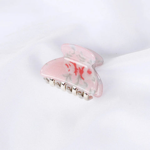 Acrylic Floral Sweet Small Hair Claw Clips Women Girls Plastic Print Crab Barrettes Clips Hair Clamps Hairpins Hair Accessories gogodiggity