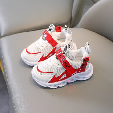 Children's Alphabet Webbing Mesh Breathable Kids Luminous Shoes Casual Sports Shoes gogodiggity