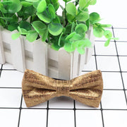 New Design Cork Wood Fashion Parent-Child Bow Ties Novelty Handmade Solid Neckwear Wedding Party Gift Accessories Men Bowtie gogodiggity