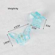 2PCS Crystal Butterfly Small Hair Claw Clips Women Girls Cute Transparent Candy Hair Clamps Crab Barrettes Hair Accessories gogodiggity