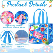 4pcs Foldable Handbags with Summer and Pool Theme for Poolside Celebrations and Holiday Occasions, Summer Gift Bags gogodiggity