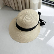 Sun Hat Women's Summer French Elegant Bow gogodiggity