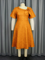 Spring Summer plus Size Jacquard Dress A-Line Fashion Party Banquet Temperament 2025 New Arrivals