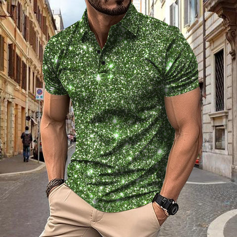 Polo Shirt Digital Printing Button Street Casual T-shirt gogodiggity