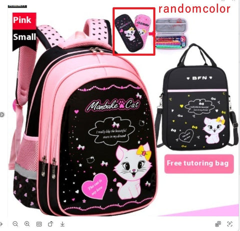 Kids School Cute Cat Print Backpack gogodiggity