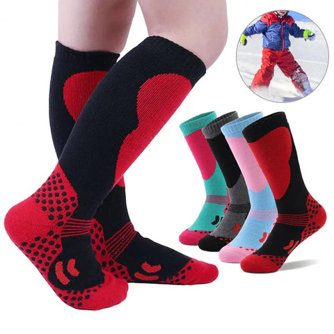 Breathable Ski Socks Children Ski Socks Children's Winter Ski Socks Thermal Cotton Long-tube Outdoor Sports for Boys Girls Sweat gogodiggity