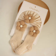 0-12M Infant Accessories Cute Flower Spring Autumn Cotton Newborn Baby Bebe Girl Hat Socks Two Pieces Set gogodiggity