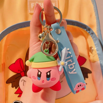 Cartoon ‌Kirby‌keychain Pendant Back Packaging Ornament Creative Car Key Chain Cute Children Toys Boys and Girls Christmas Gifts gogodiggity