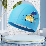 Girls Swimming Cap Cartoon Cute Waterproof High Elastic Ear Protection Swimming Hat for Children Boys Kids Swimming Accessories gogodiggity