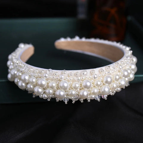 Wedding Bridal Pearl Headband Bride Hair Accessories Elegant Headpiece Women Hair Band Jewelry Party Hairwear gogodiggity