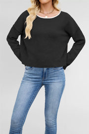 Round Neck Multicolor Knitwear Loose Sweater gogodiggity