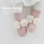 Autumn Winter Baby Girls Socks Newborn Baby Bowknot Socks Infant Baby Socks Anti Slip Soft Cotton Floor Sock Shoes gogodiggity