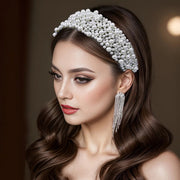 Wedding Bridal Pearl Headband Bride Hair Accessories Elegant Headpiece Women Hair Band Jewelry Party Hairwear gogodiggity
