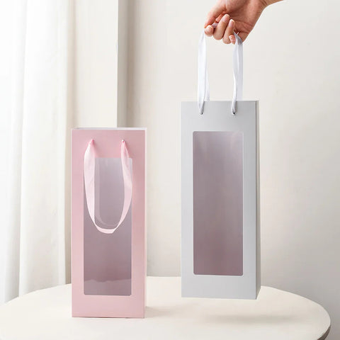 10 Packs Elegant Floral Tote Bag for bouquets-Ideal for Valentine's Day, Christmas and Special Occasions-Durable Paper Gift Wrap gogodiggity
