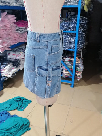 Fashion European And American Style Women's Overalls Pocket Skirt gogodiggity