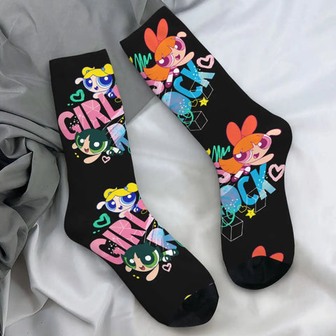 The Powerpuff Girls Stockings Couple Socks Soft Trendy Socks Winter Cycling Non Slip Graphic Socks Gift gogodiggity