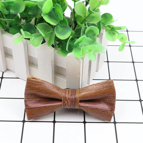 New Design Cork Wood Fashion Parent-Child Bow Ties Novelty Handmade Solid Neckwear Wedding Party Gift Accessories Men Bowtie gogodiggity