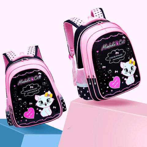 Kids School Cute Cat Print Backpack gogodiggity