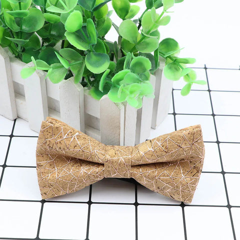 New Design Cork Wood Fashion Parent-Child Bow Ties Novelty Handmade Solid Neckwear Wedding Party Gift Accessories Men Bowtie gogodiggity