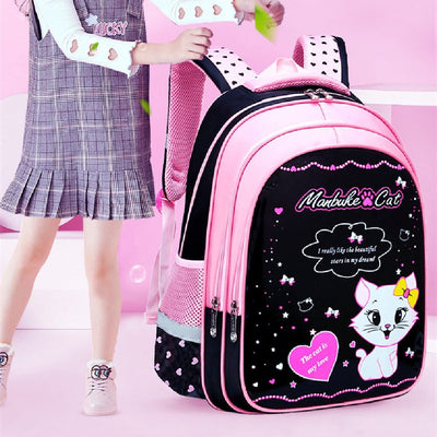 Kids School Cute Cat Print Backpack gogodiggity