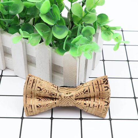 New Design Cork Wood Fashion Parent-Child Bow Ties Novelty Handmade Solid Neckwear Wedding Party Gift Accessories Men Bowtie gogodiggity