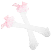 Children Mesh Socks Stocking Toddler Girls High Ankle Baby Bow Tie White Pink Summer Stockings Breathable Gentle Touch gogodiggity