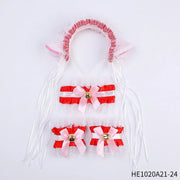 Womens Halloween Maid Lace Cat Ear Headband Hair Accessories Cat Ear Headband Long Tassel Japanese Animation Cosplay Accessories gogodiggity