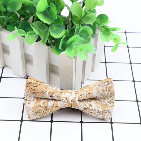 New Design Cork Wood Fashion Parent-Child Bow Ties Novelty Handmade Solid Neckwear Wedding Party Gift Accessories Men Bowtie gogodiggity